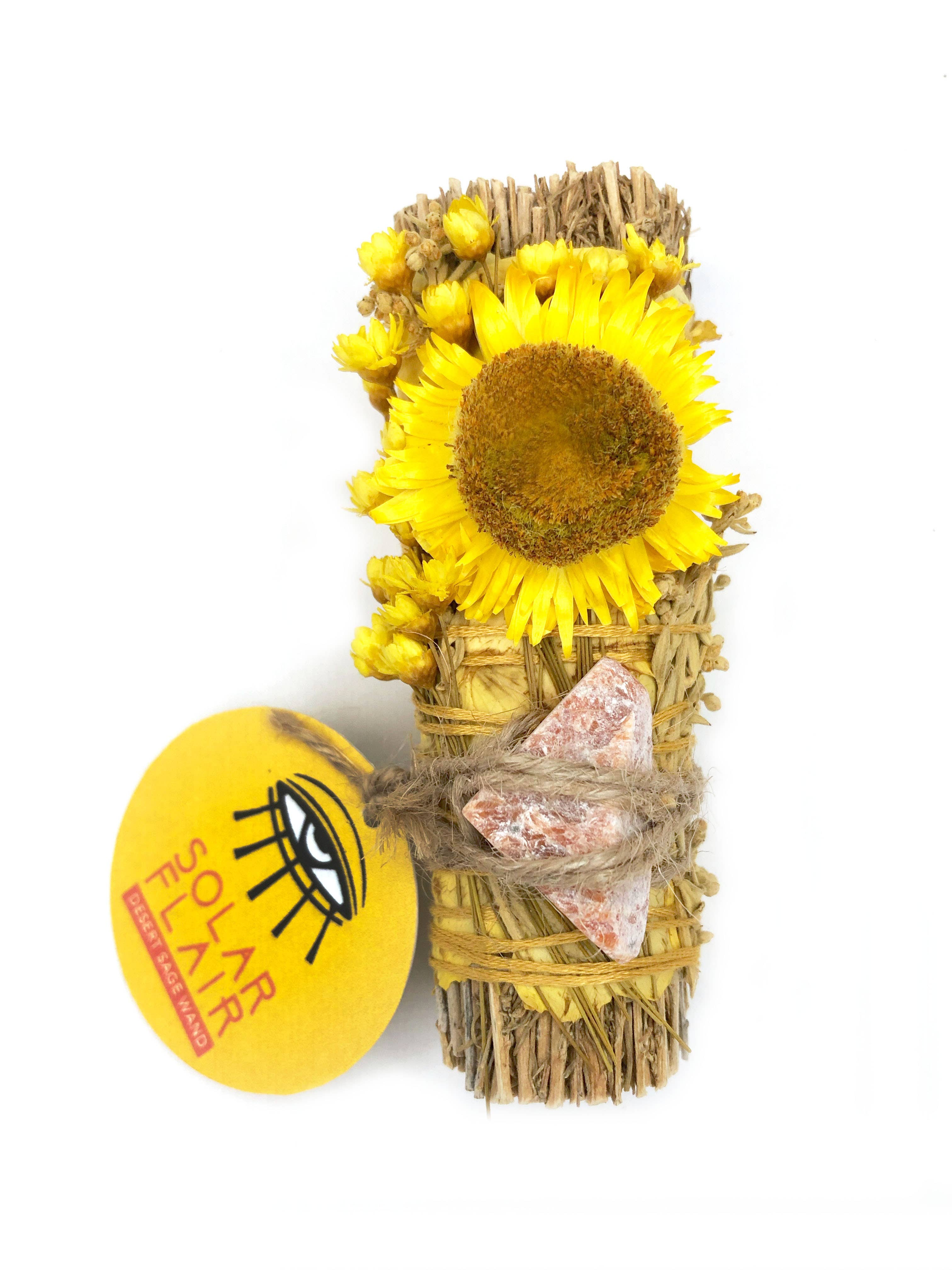 'SOLAR FLAIR'  Ritual Wand (Desert Sage + Sunstone)