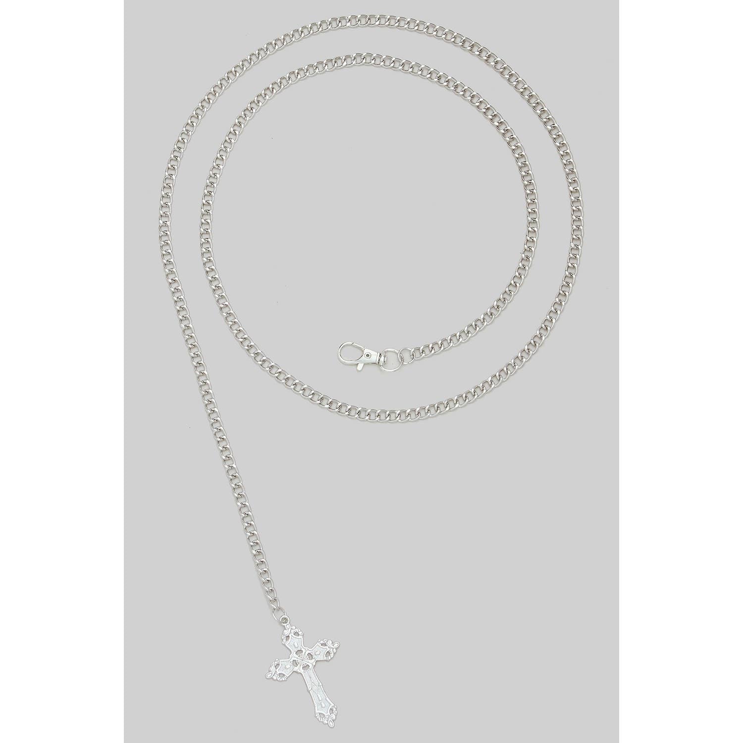 CHAIN BELT WITH DANGLING CROSS