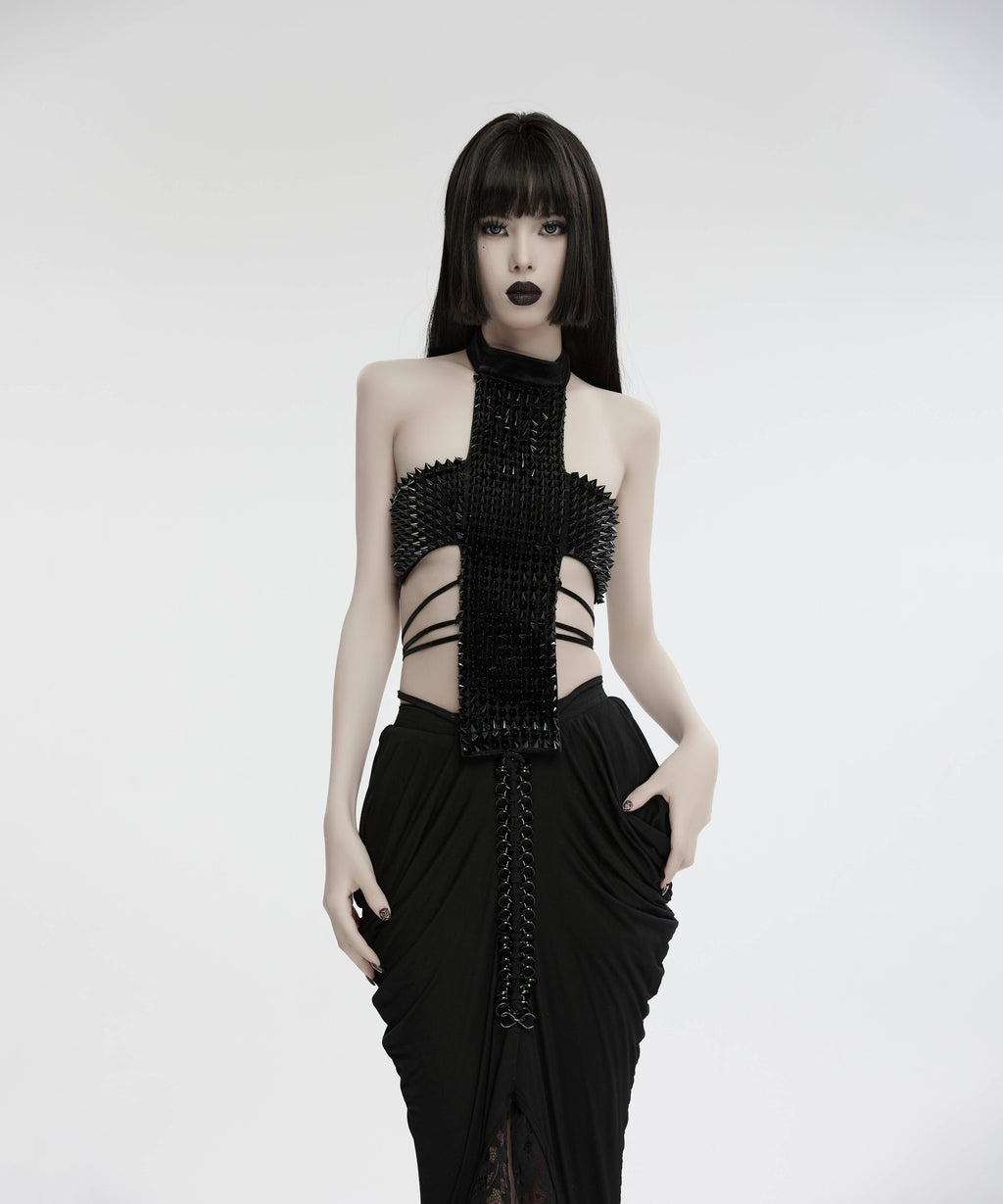 Gothic cross halter top