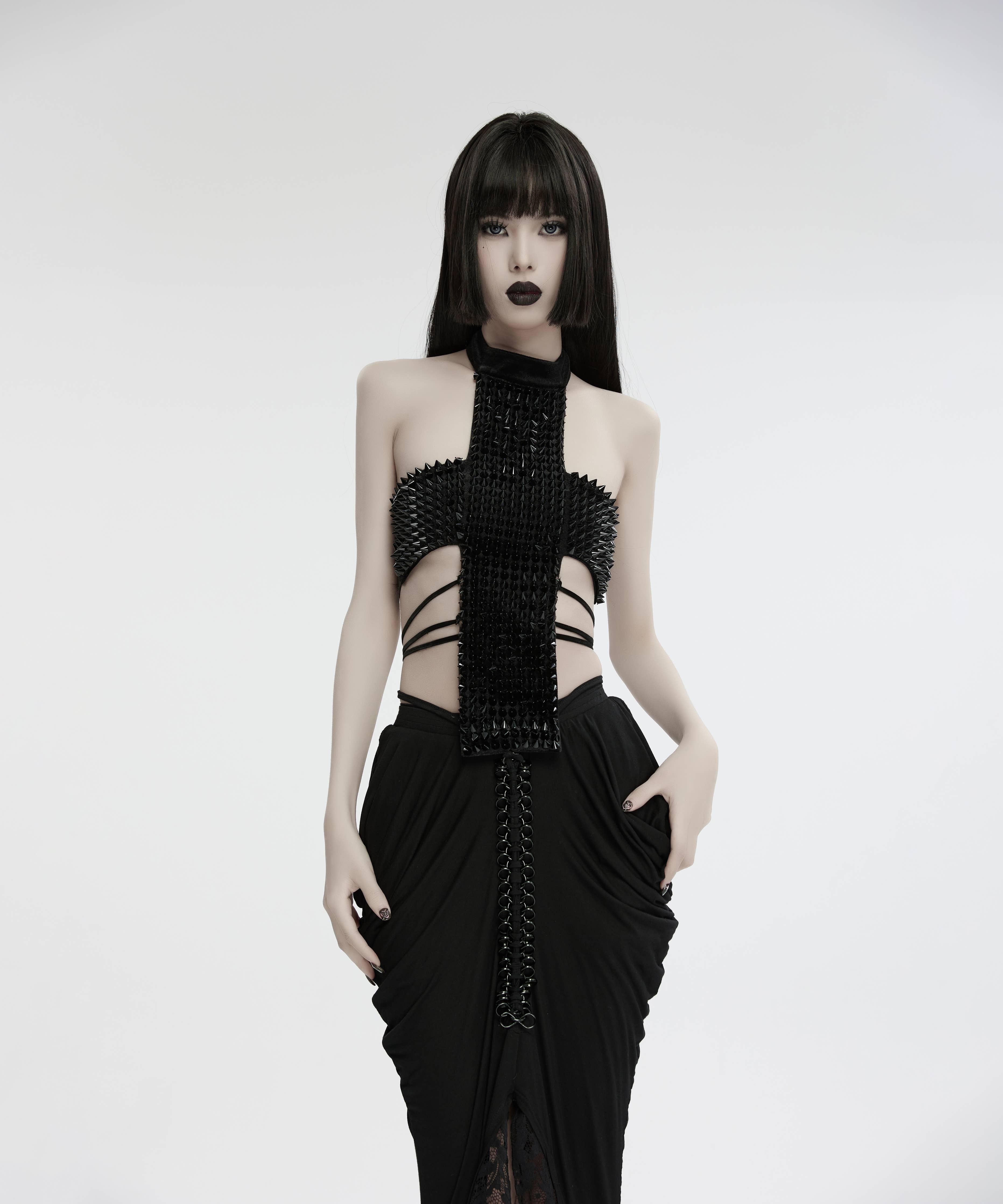 Gothic cross halter top