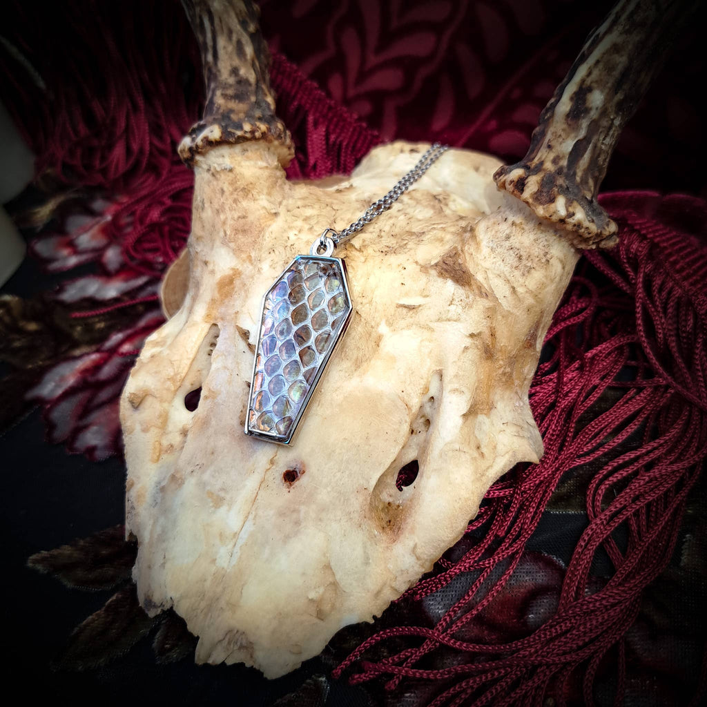 Assorted Holographic Snakeskin Coffin (Necklace)