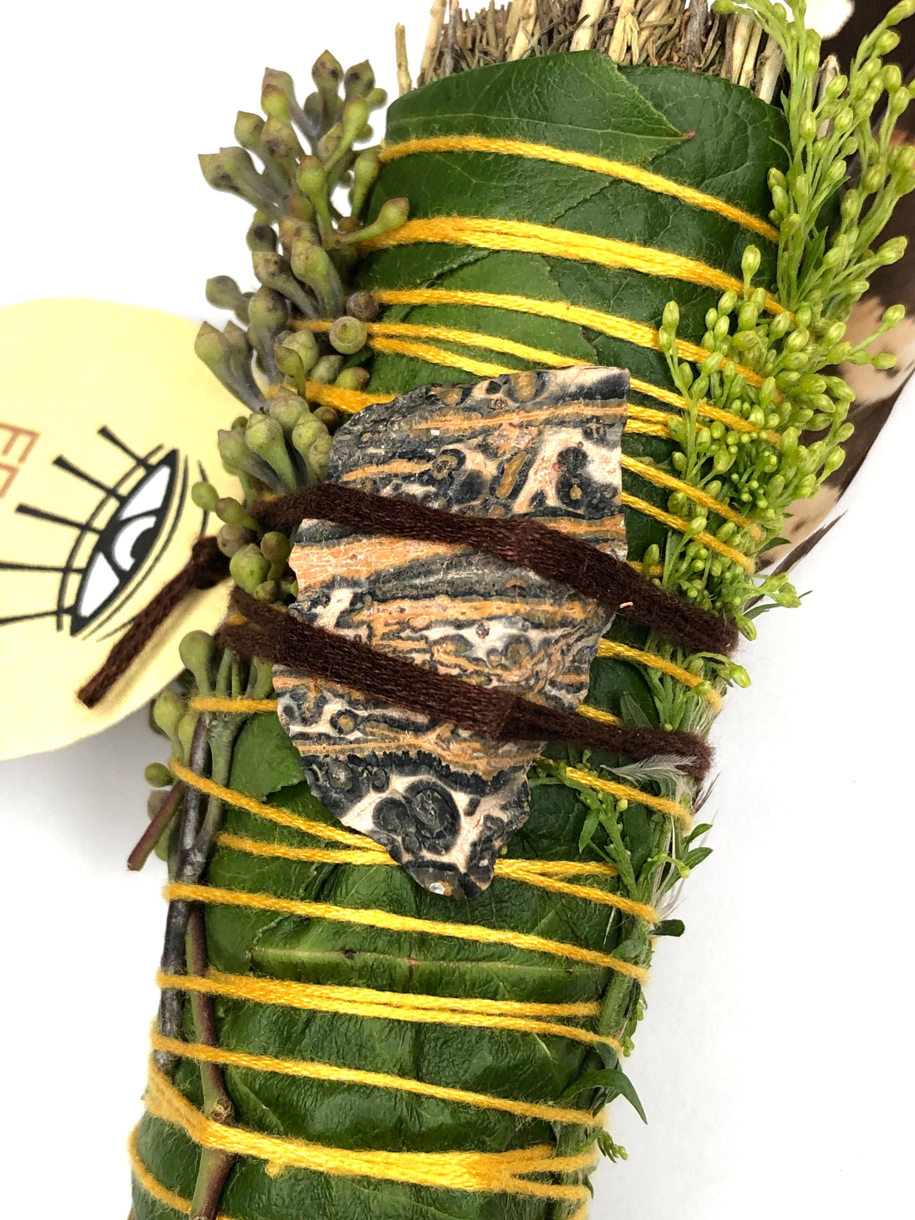 'Fear Not' Desert Sage Bundle + Leopardskin Jasper Crystal