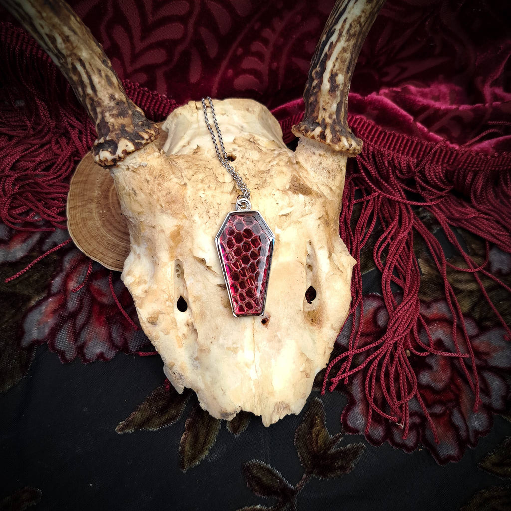 Assorted Holographic Snakeskin Coffin (Necklace)