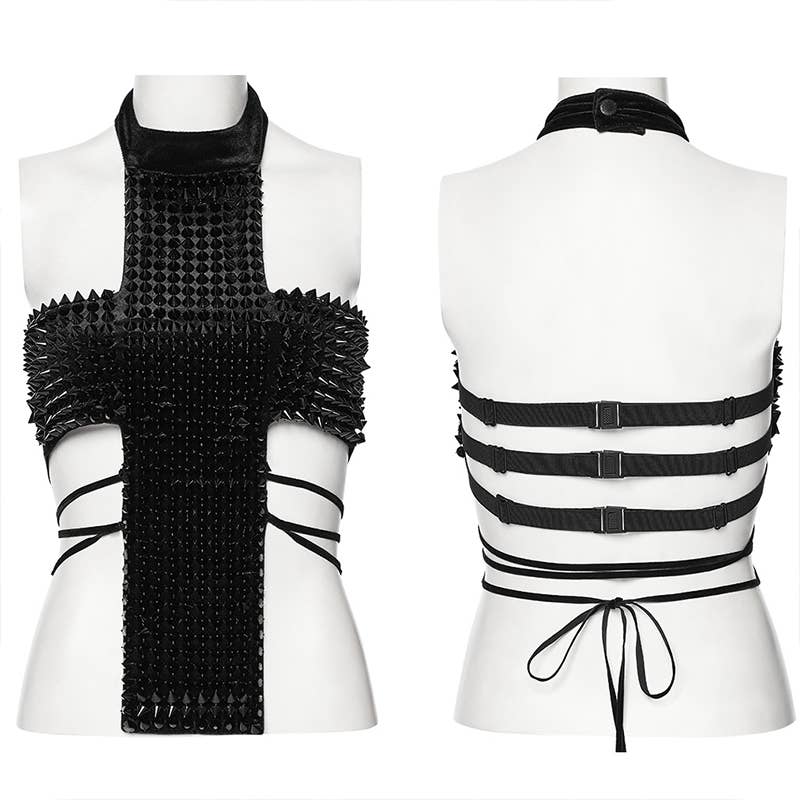 Gothic cross halter top
