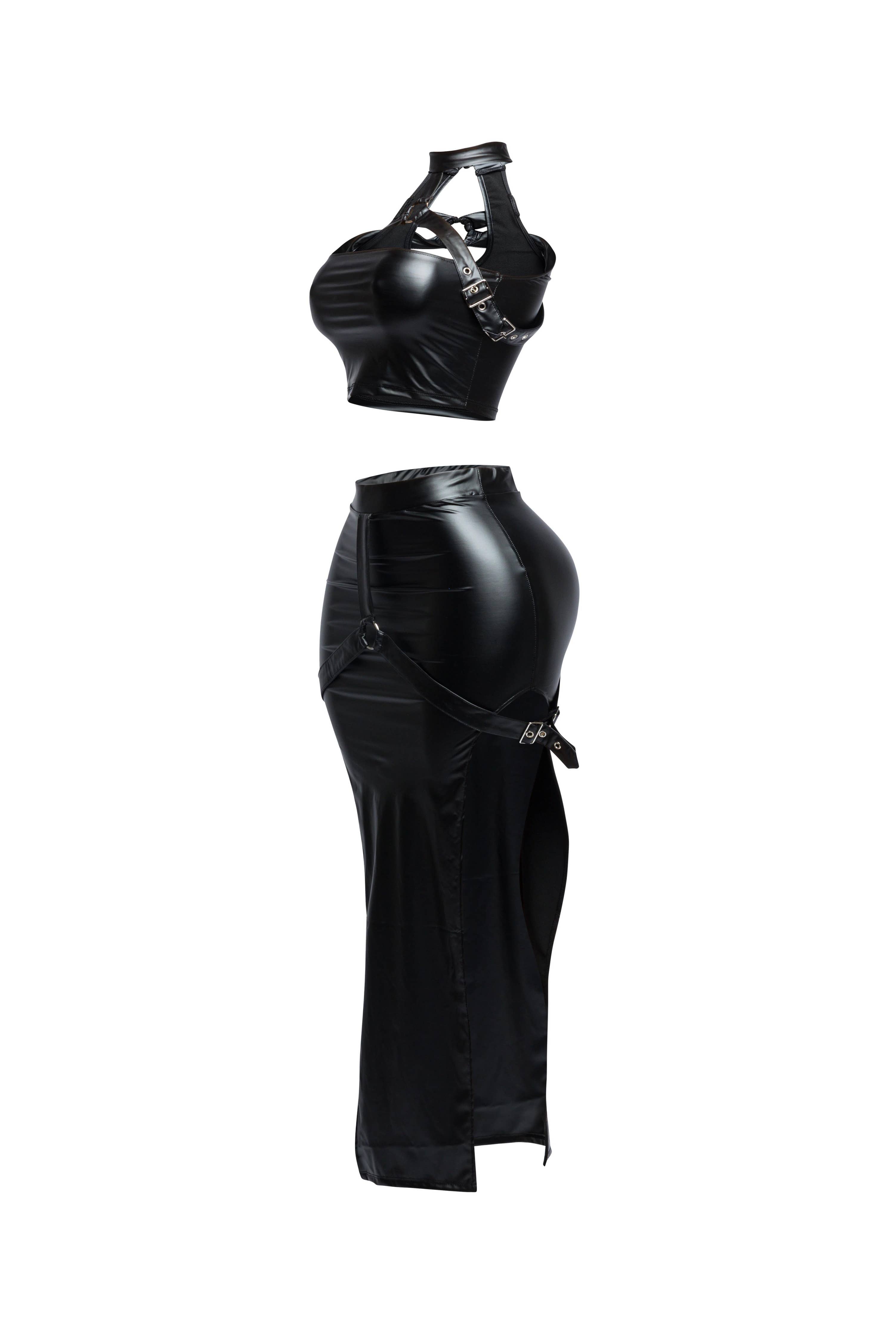 Choker halter top & maxi skirt set