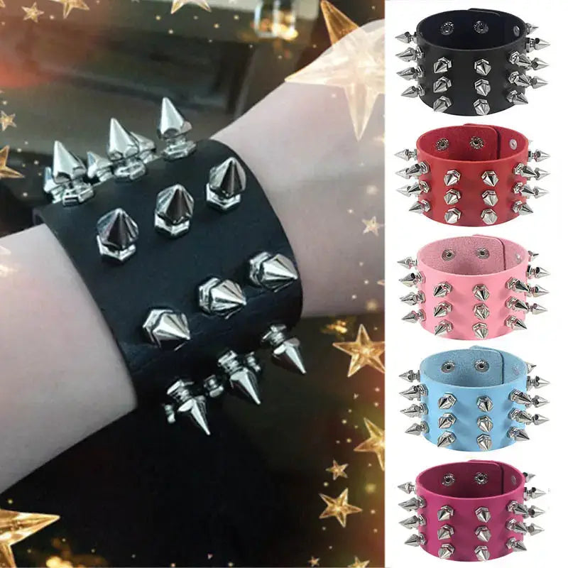 Gothic Punk Stud PU Bracelet