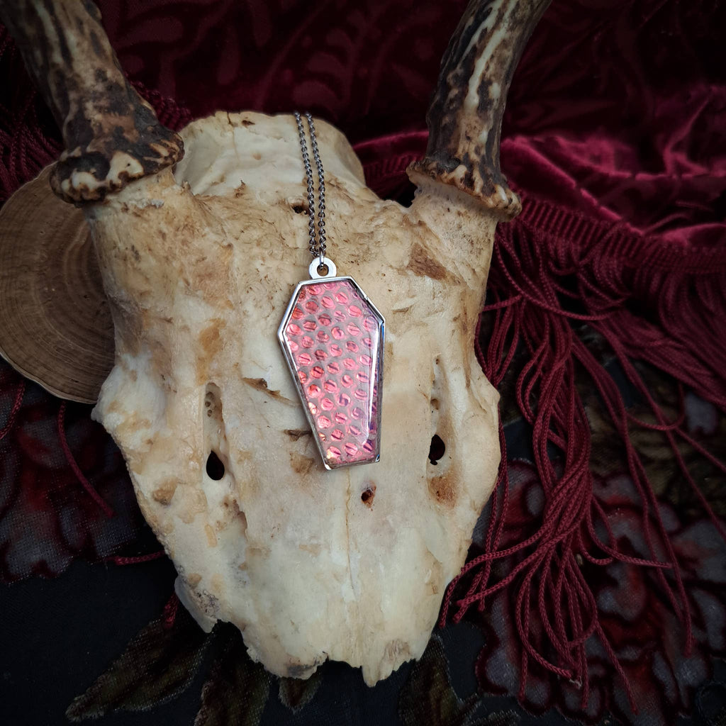 Assorted Holographic Snakeskin Coffin (Necklace)