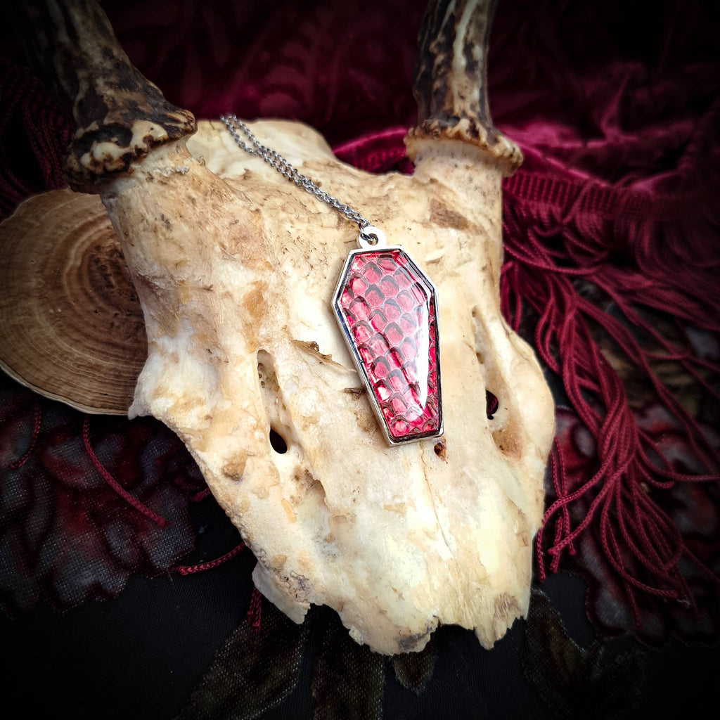Assorted Holographic Snakeskin Coffin (Necklace)