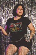 The Haunted Strip Club Cropped Baby tee in Black