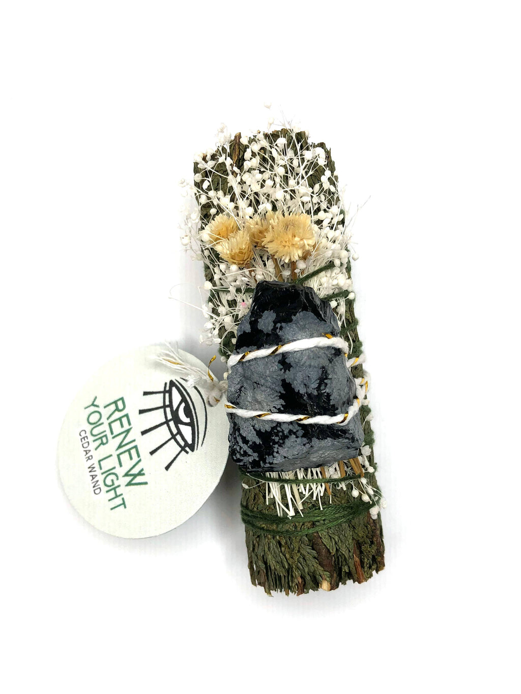 'RENEW YOUR LIGHT!' Cedar Bundle + Snowflake Obsidian - (4")