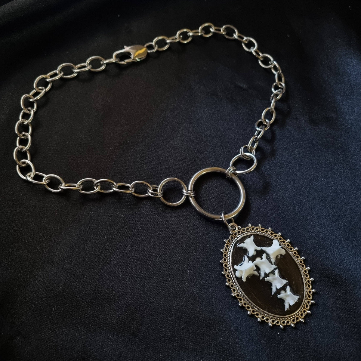 Snake Vertebrae Cross Choker