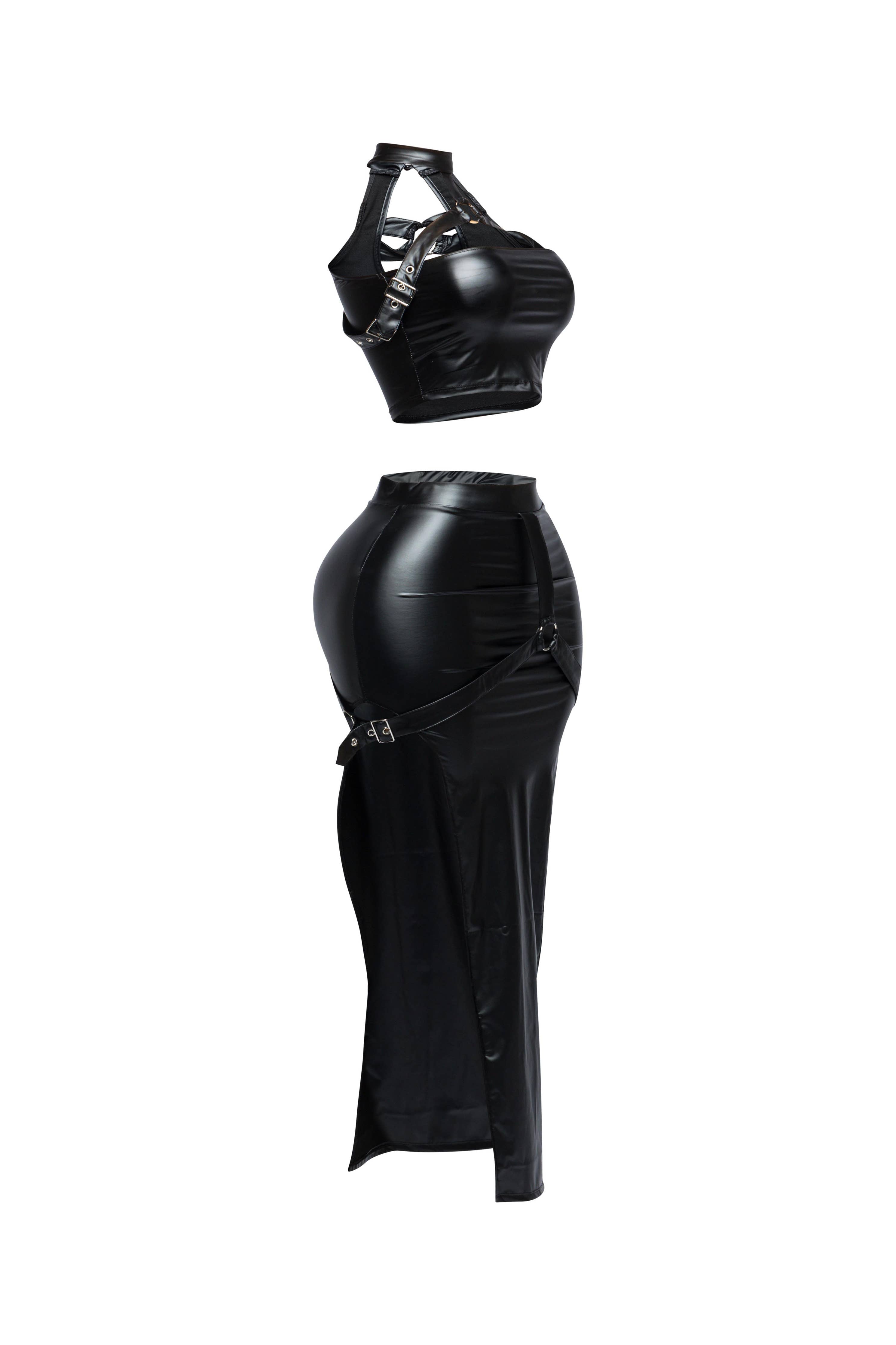 Choker halter top & maxi skirt set
