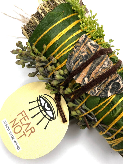 'Fear Not' Desert Sage Bundle + Leopardskin Jasper Crystal