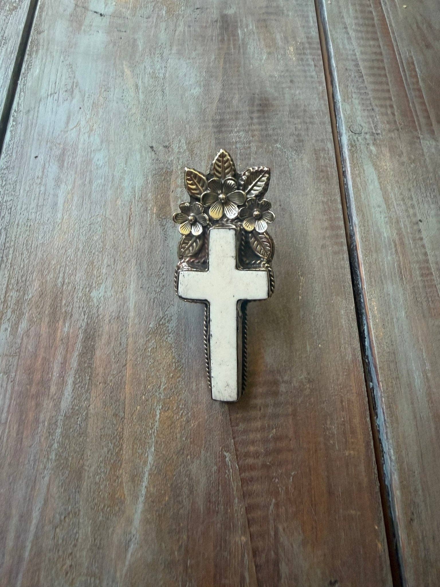 Cross With Flowers Ring