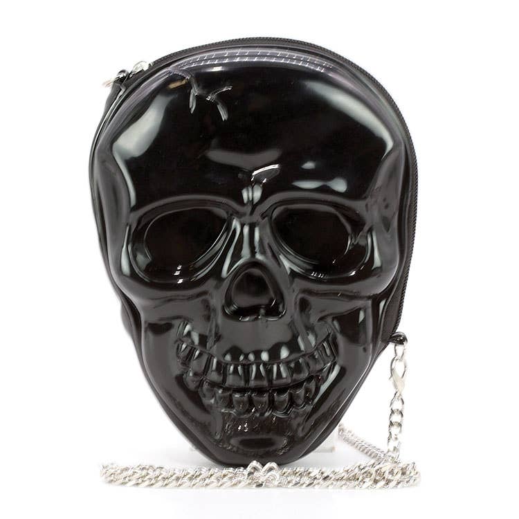 Dark Skull Head Crossbody  in Vinyl