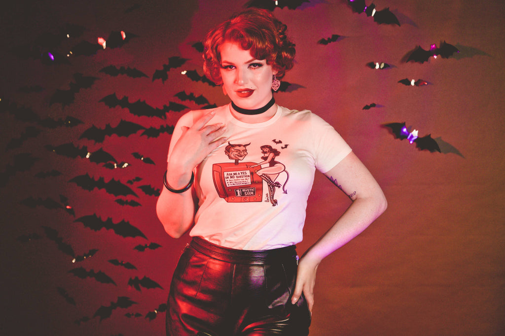 Devil's Fortune Fitted Tee in Ivory
