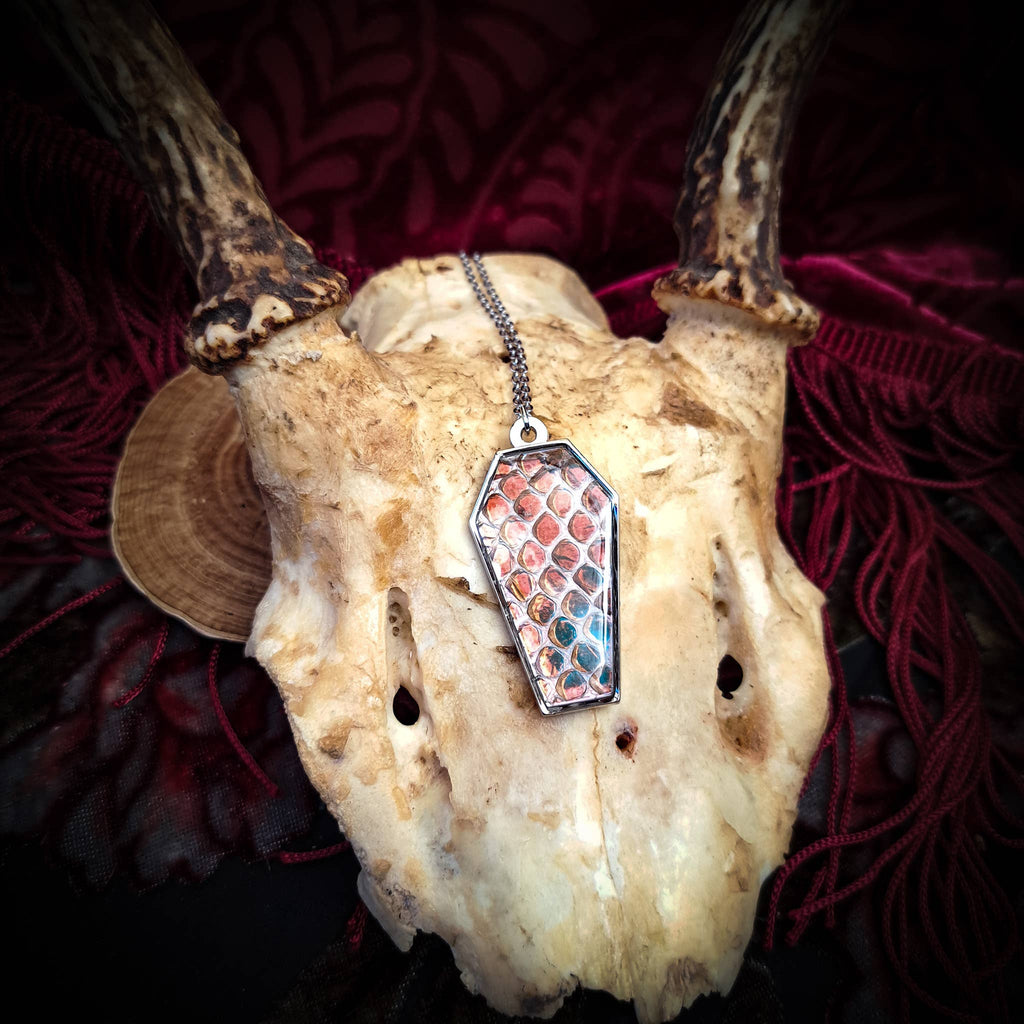 Assorted Holographic Snakeskin Coffin (Necklace)