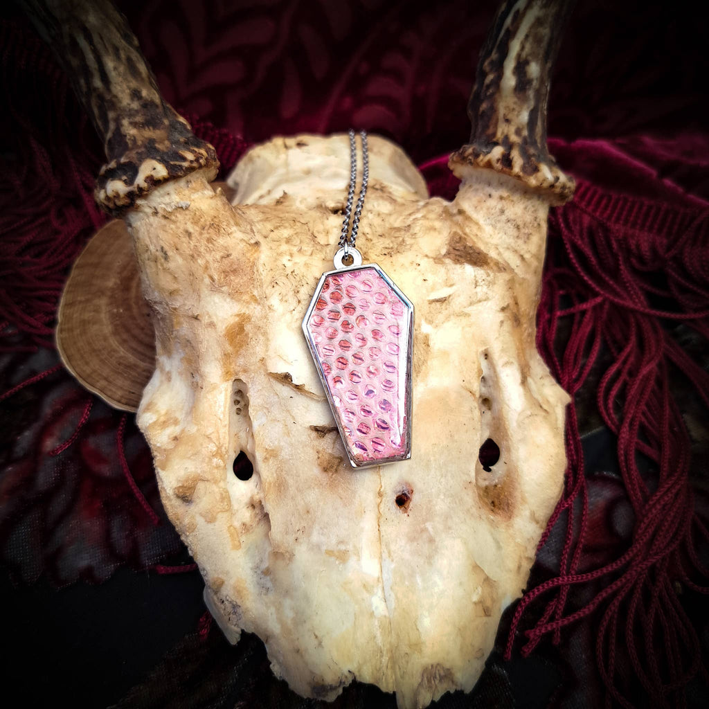 Assorted Holographic Snakeskin Coffin (Necklace)