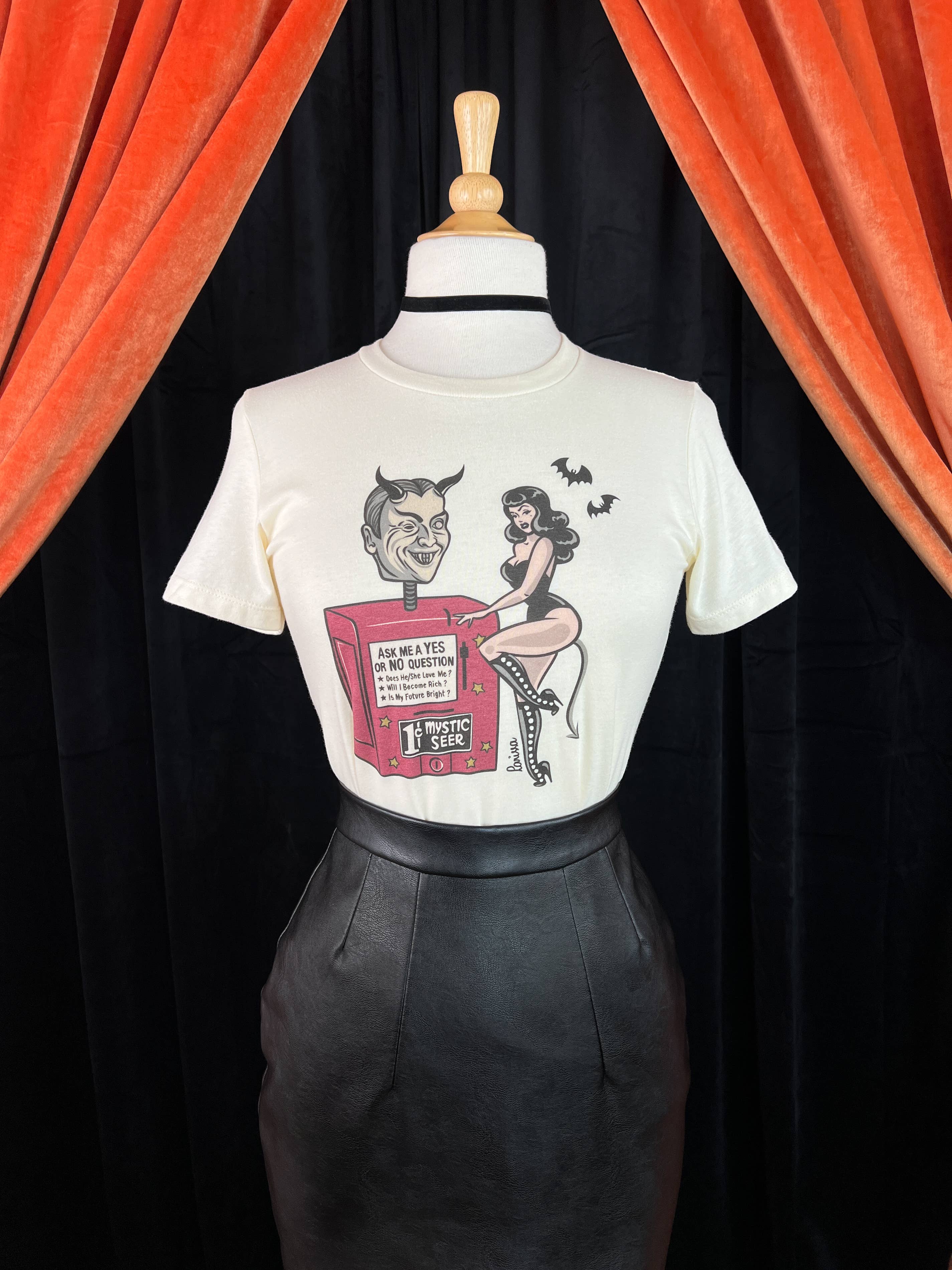 Devil's Fortune Fitted Tee in Ivory