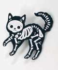 Skeleton Black Cat Lapel Pins, Enamel Pins