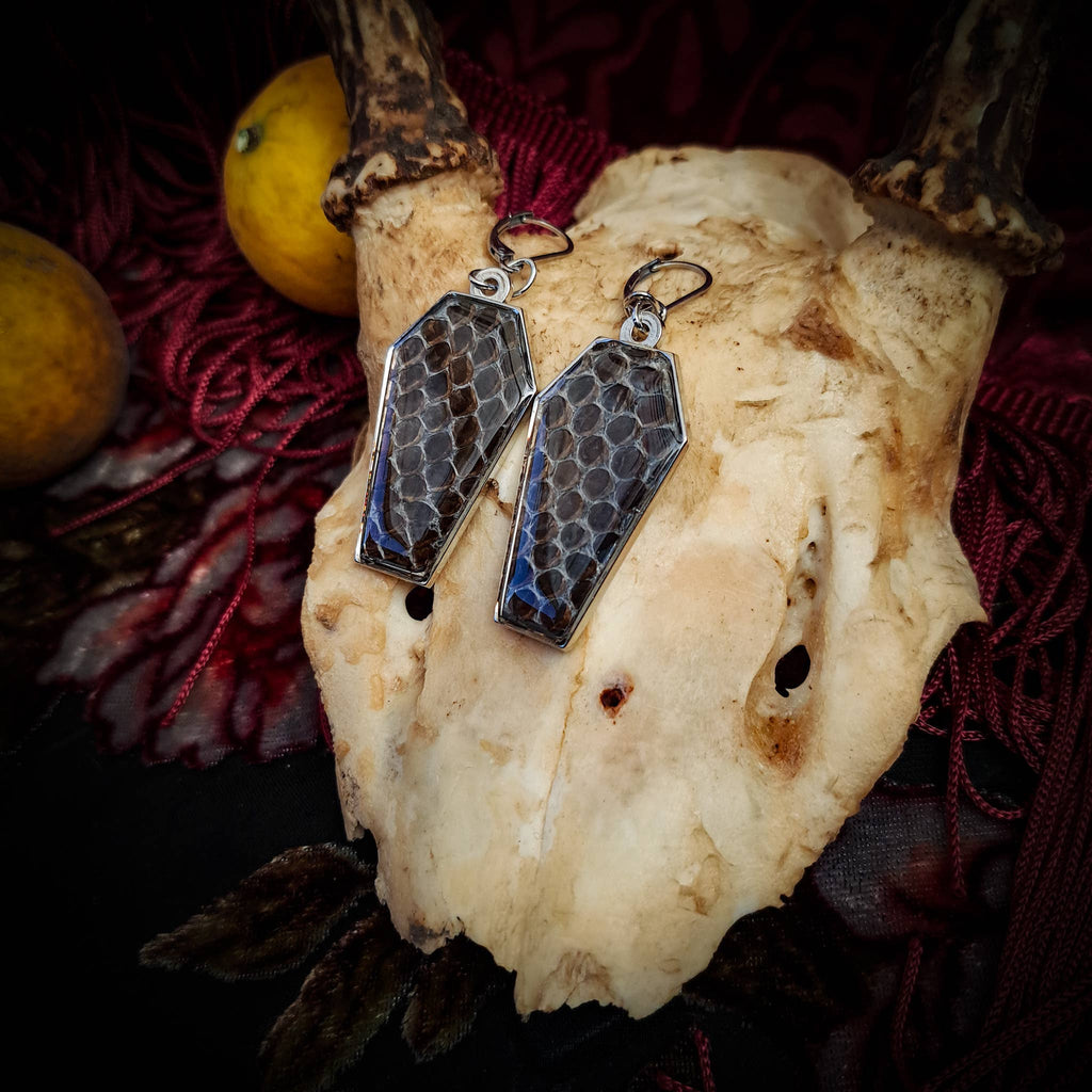 Assorted Holographic Snakeskin Coffin (Earrings )