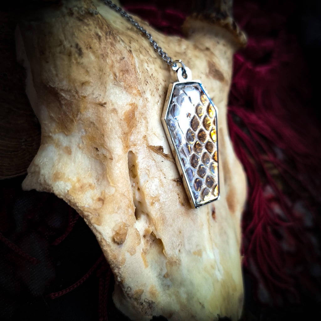 Assorted Holographic Snakeskin Coffin (Necklace)