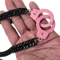 FC990DDC-BS  STEEL CUBAN CHAIN HANDCUFF NECKLACE