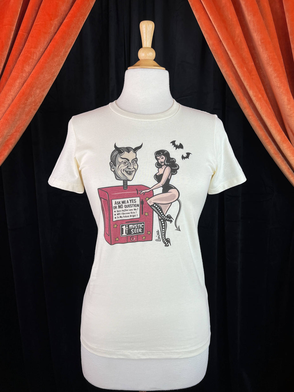 Devil's Fortune Fitted Tee in Ivory