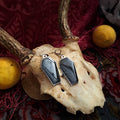 Real Spiderweb Coffins Silver  (Earrings)