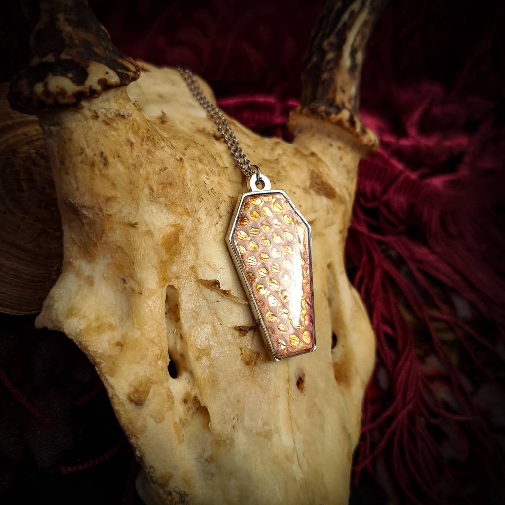 Assorted Holographic Snakeskin Coffin (Necklace)