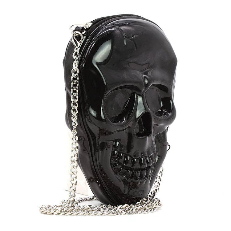 Dark Skull Head Crossbody  in Vinyl