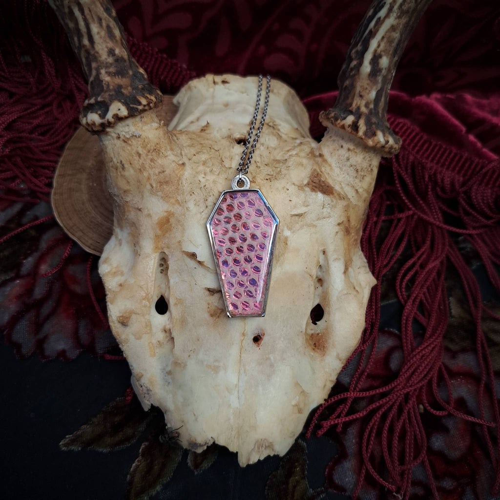 Assorted Holographic Snakeskin Coffin (Necklace)