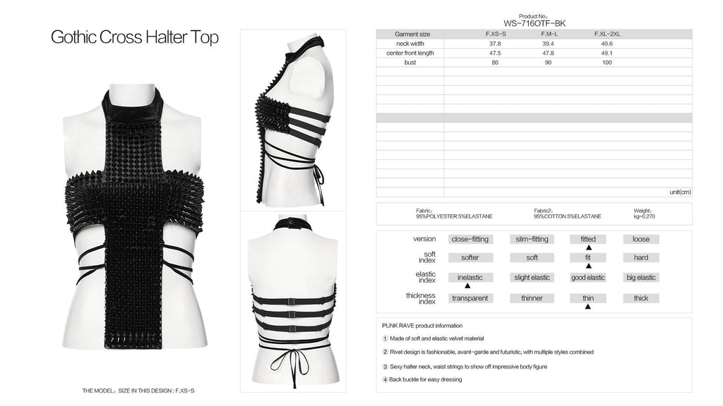 Gothic cross halter top
