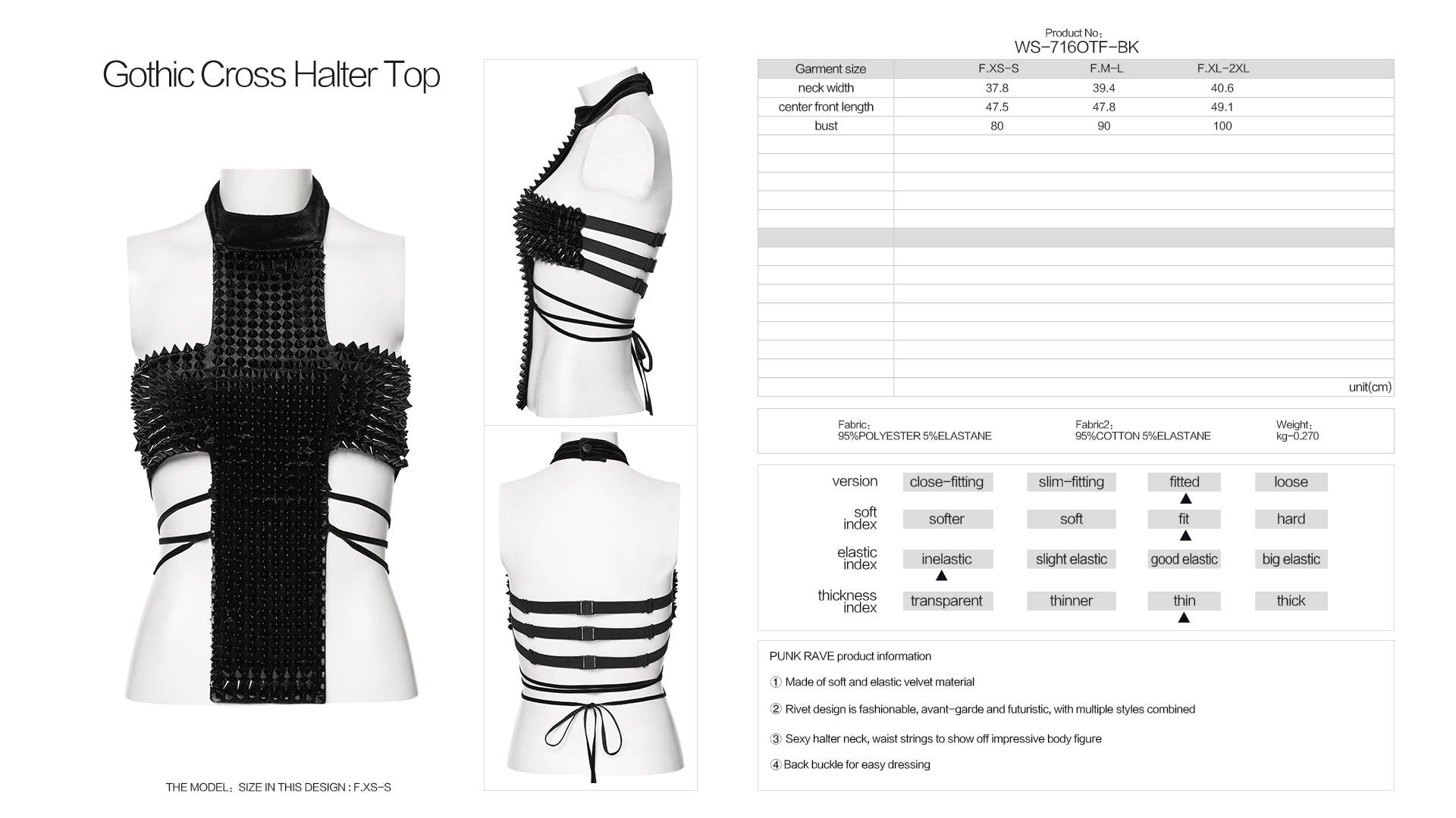 Gothic cross halter top