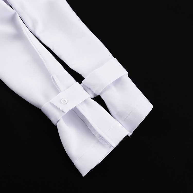 Necktie dress with lapel slit
