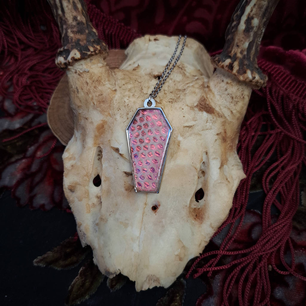 Assorted Holographic Snakeskin Coffin (Necklace)