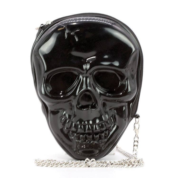 Dark Skull Head Crossbody  in Vinyl
