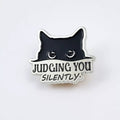 Judging You Silently Lapel Pins, Enamel Pins