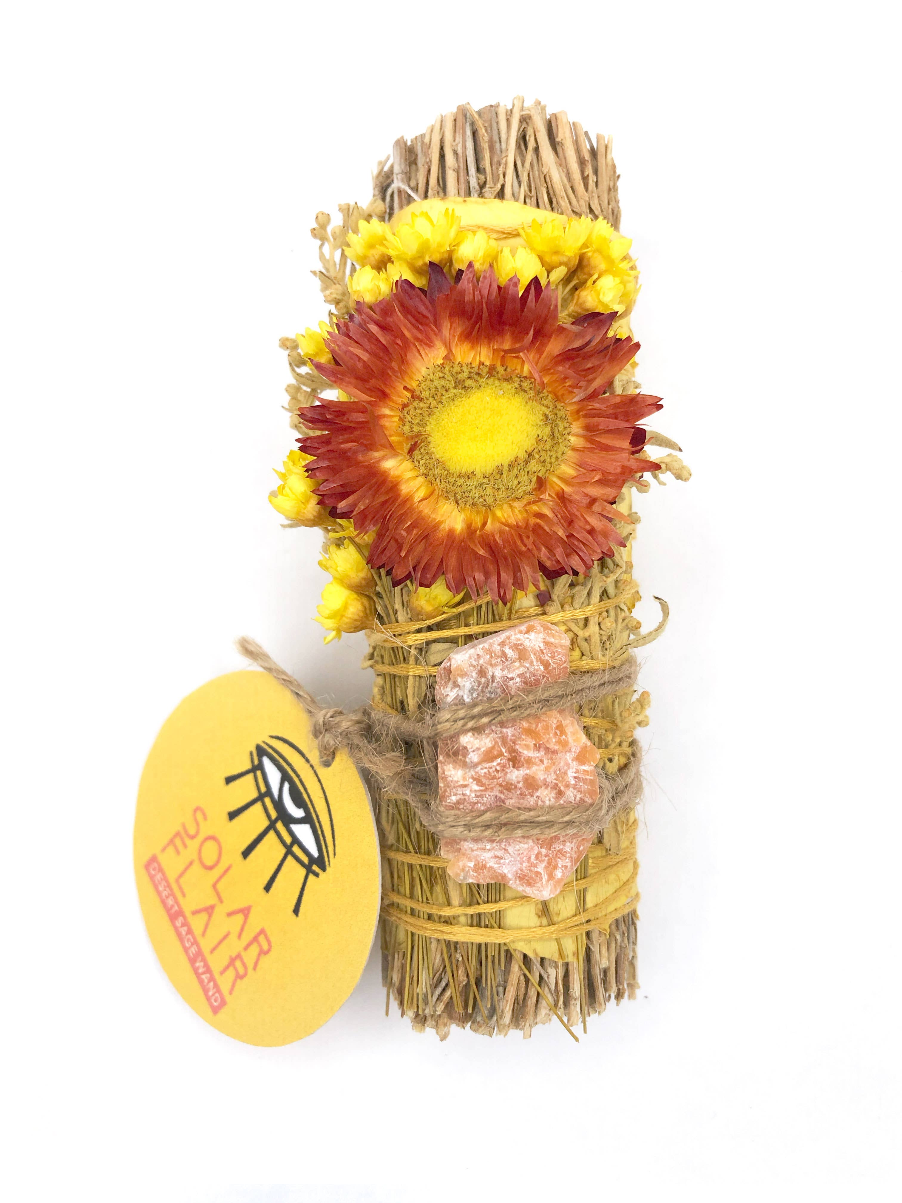 'SOLAR FLAIR'  Ritual Wand (Desert Sage + Sunstone)